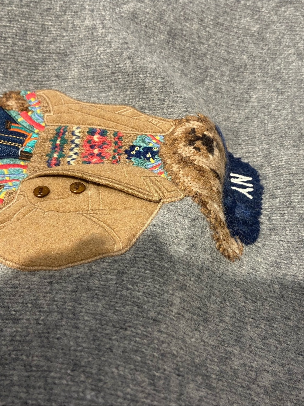 Polo Ralph Lauren Gray Bear Crewneck Sweater - Picture 6 of 8